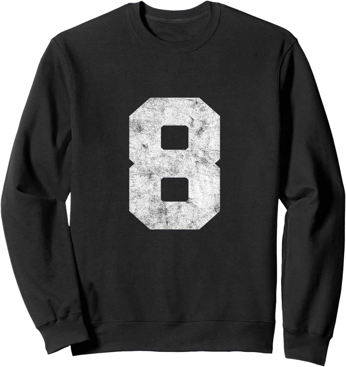 Vintage Lucky Number 8 Birthday Sports Player Team Athlete Sweatshirt - Sweatshirt | Black