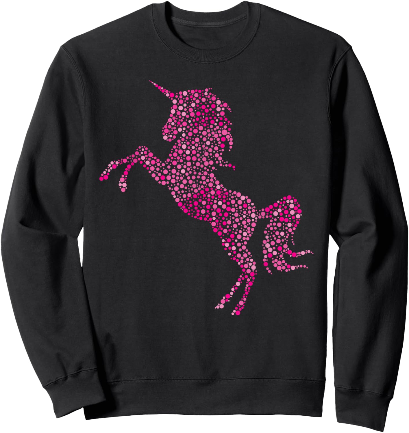 Girl's Unicorn Pink Polka Dot Day Horse Sweatshirt - Sweatshirt | Black