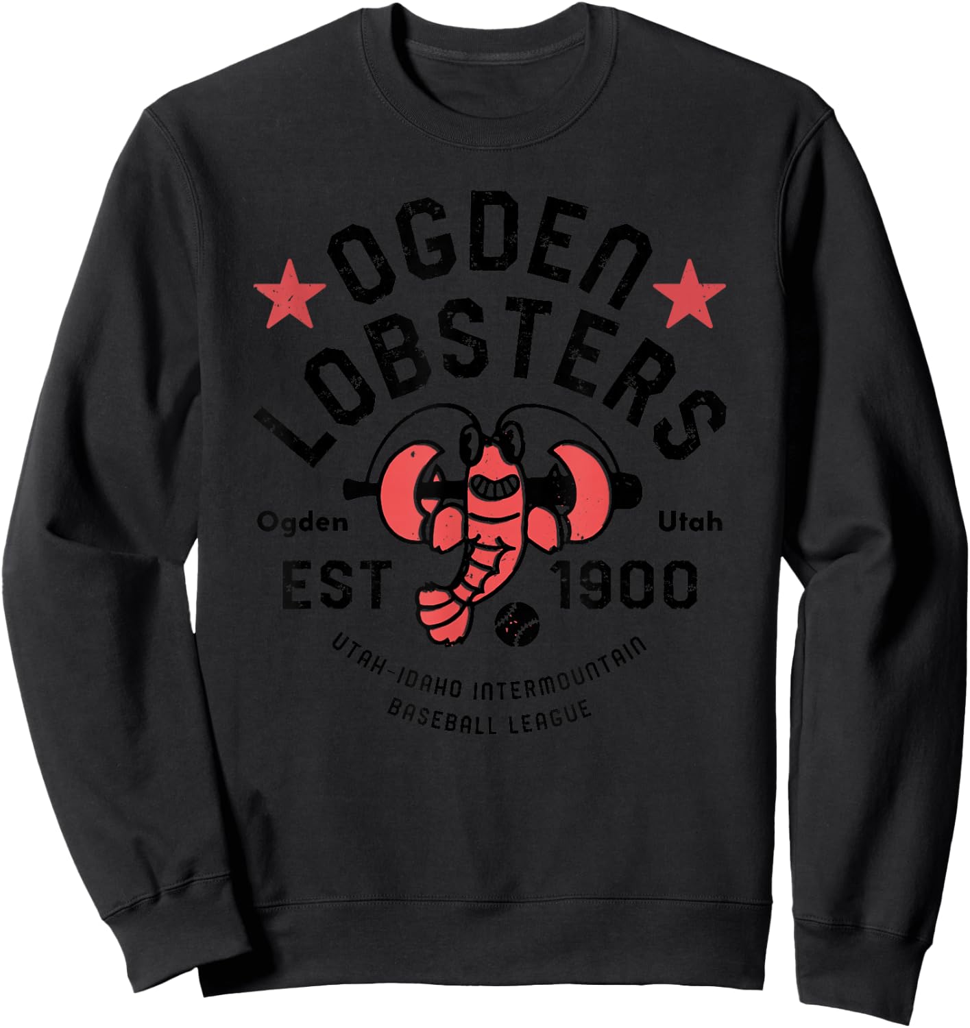 Ogden Lobsters Utah Vintage Defunct Baseball Sweatshirt - Sweatshirt | Black