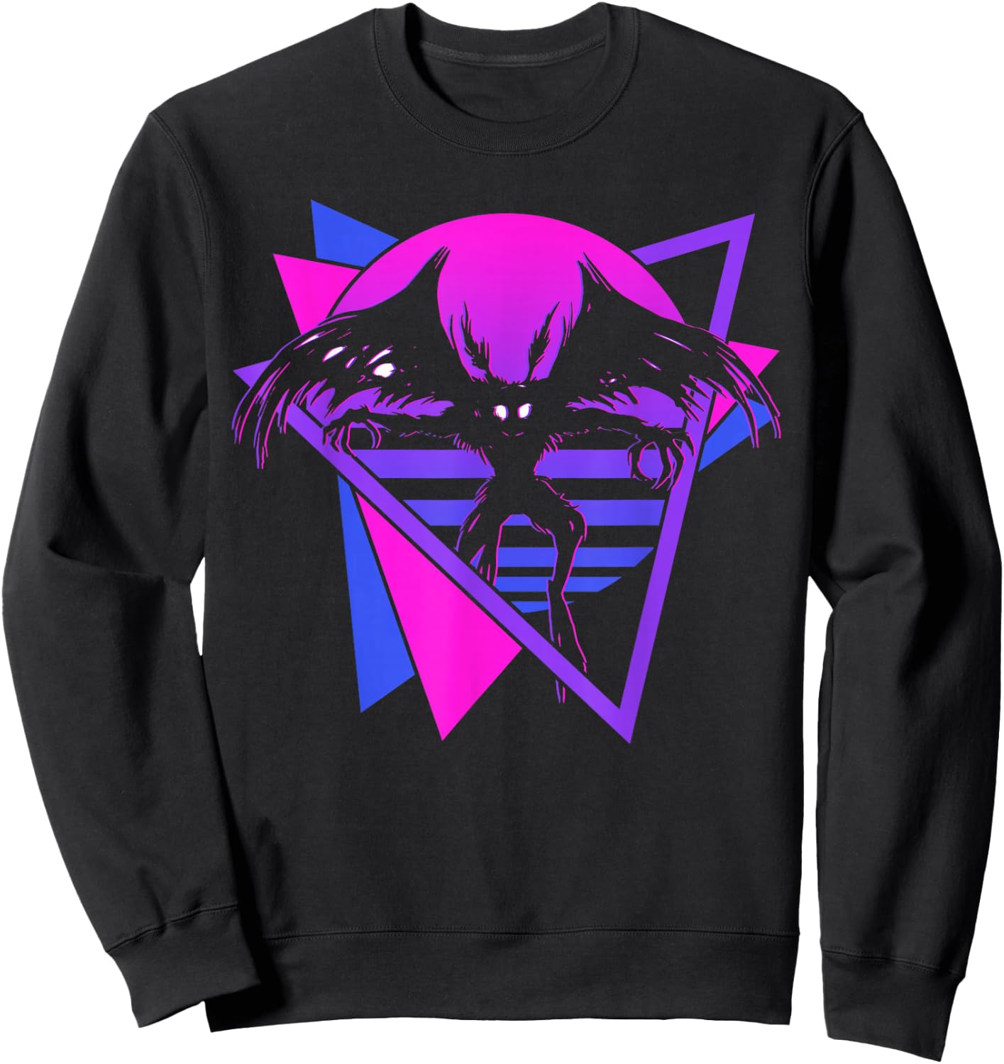 Mothman Cryptid Cryptozoology Retro Sweatshirt - Sweatshirt | Black