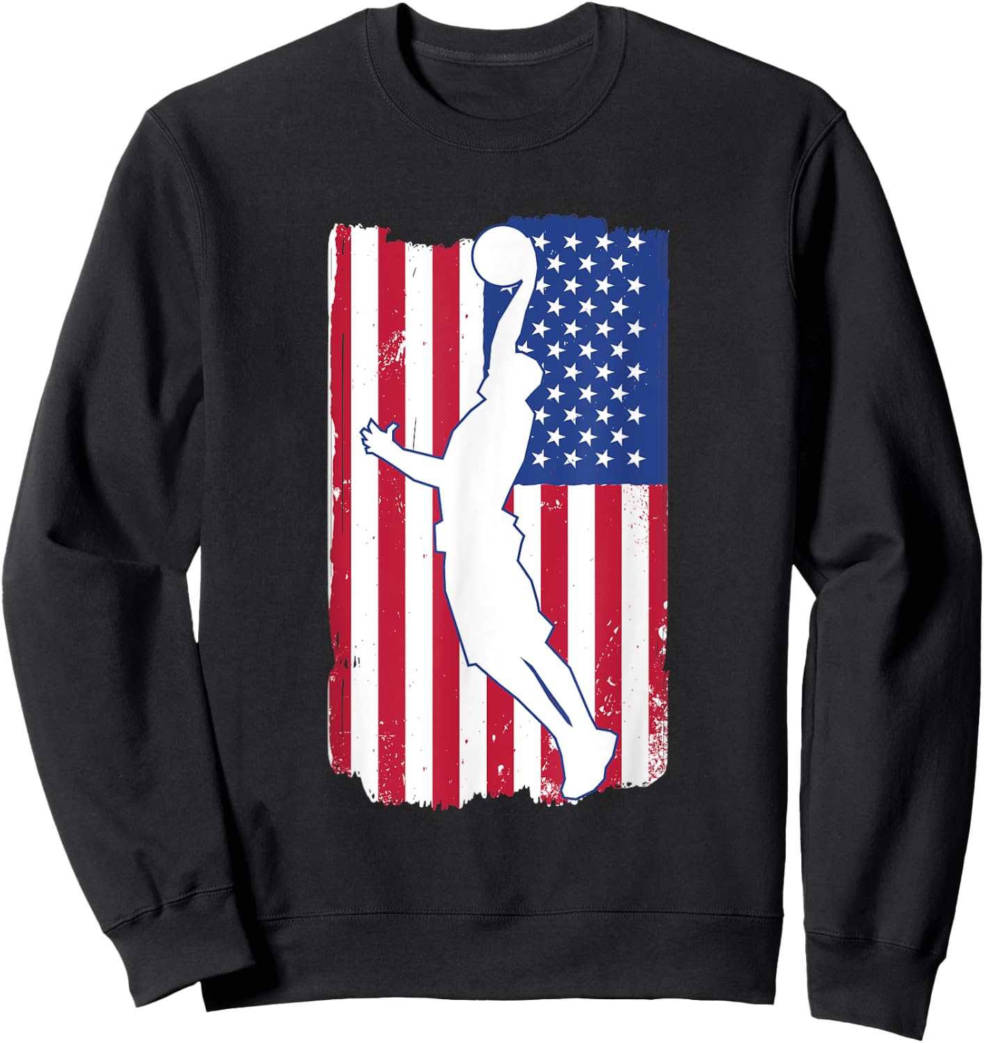 Basketball Player Basketball USA Team Coach American Flag Sweatshirt - Sweatshirt | Black