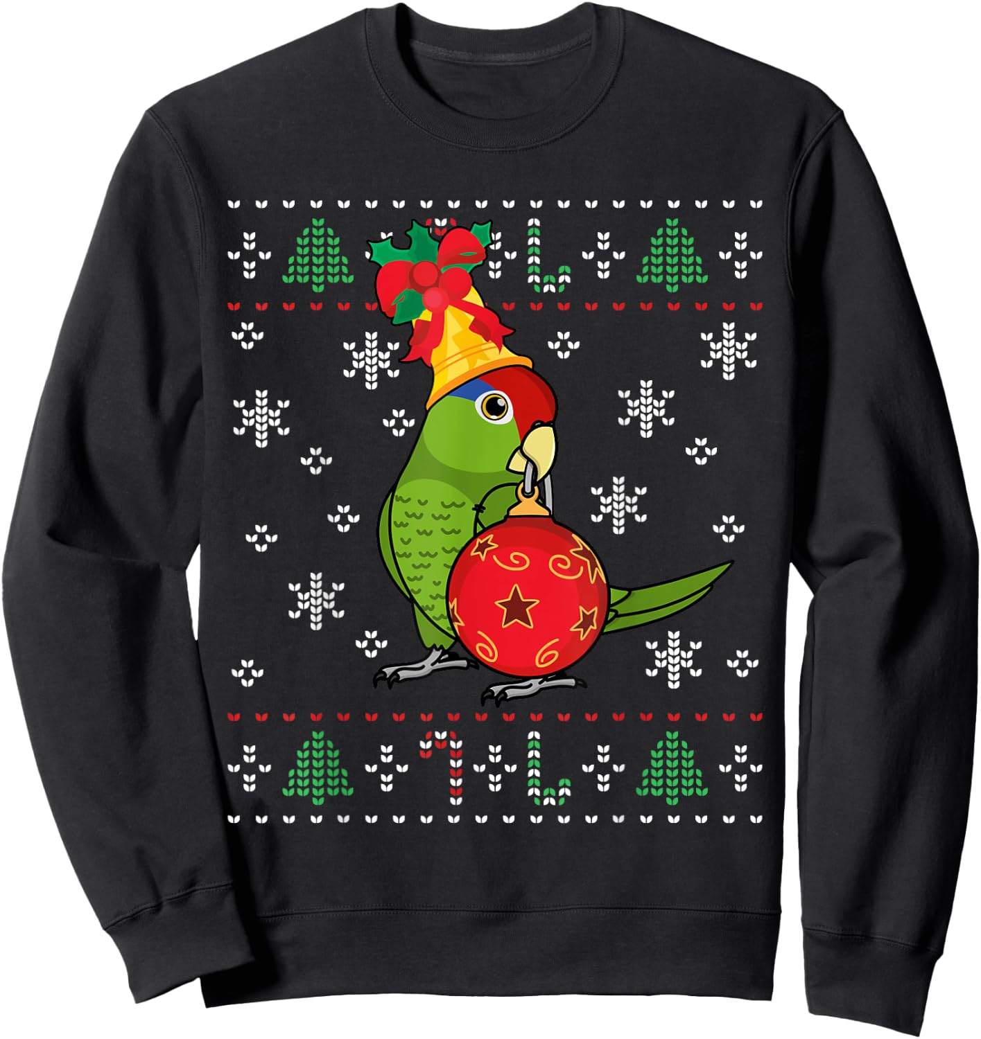 Mexican Red-headed Amazon Parrot I Ugly Christmas Sweatshirt - Sweatshirt | Black