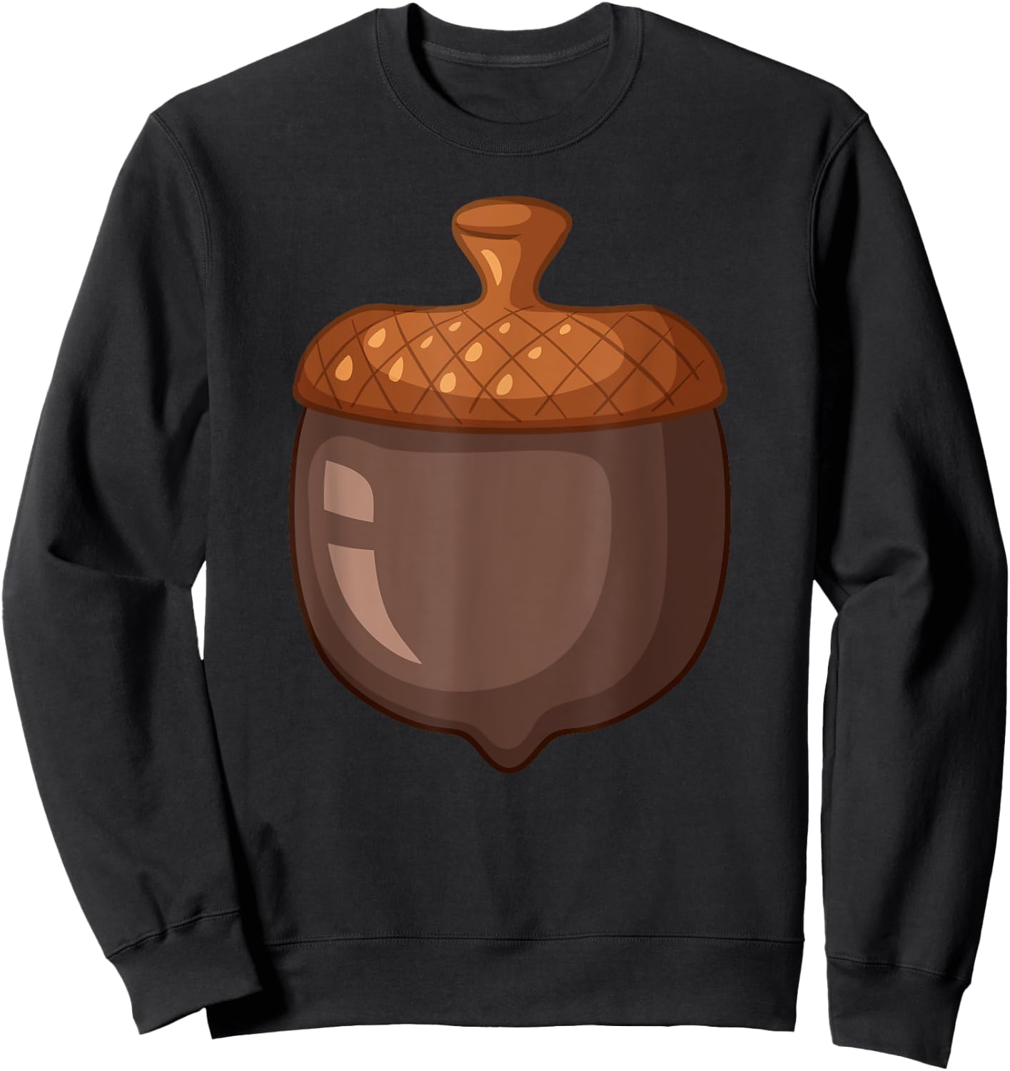 Big Acorn Costume Cute Easy Food Halloween Matching DIY Sweatshirt - Sweatshirt | Black