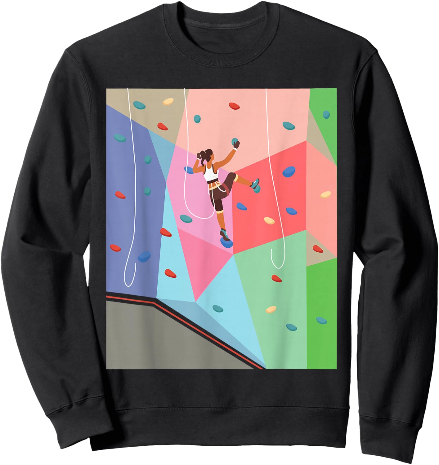 Wall Climbing Girl - Rock Climber Indoor Sports Adventure Sweatshirt - Sweatshirt | Black