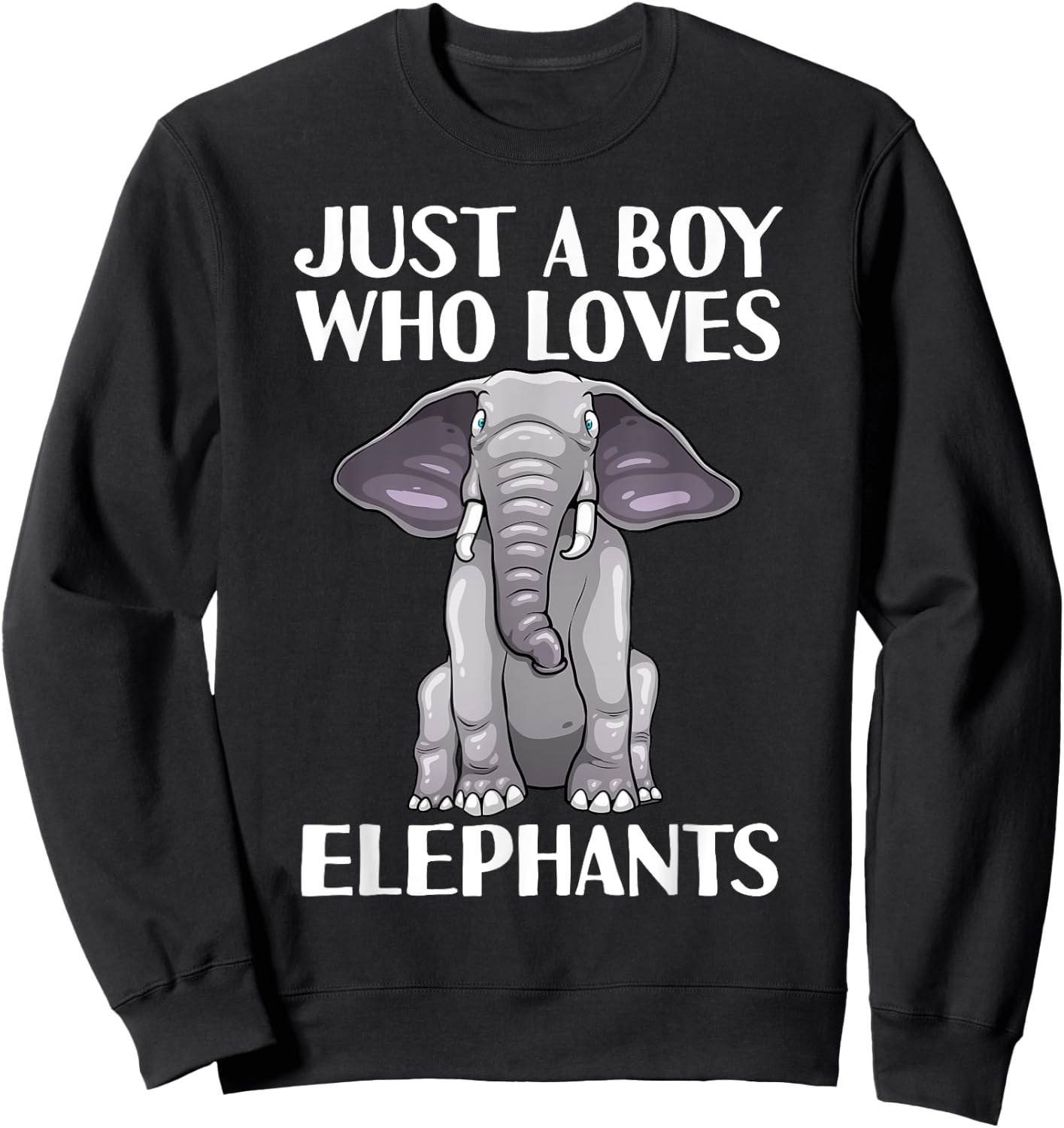 Cool Elephant For Boys Kids Save Animals Safari Africa Zoo Sweatshirt - Sweatshirt | Black