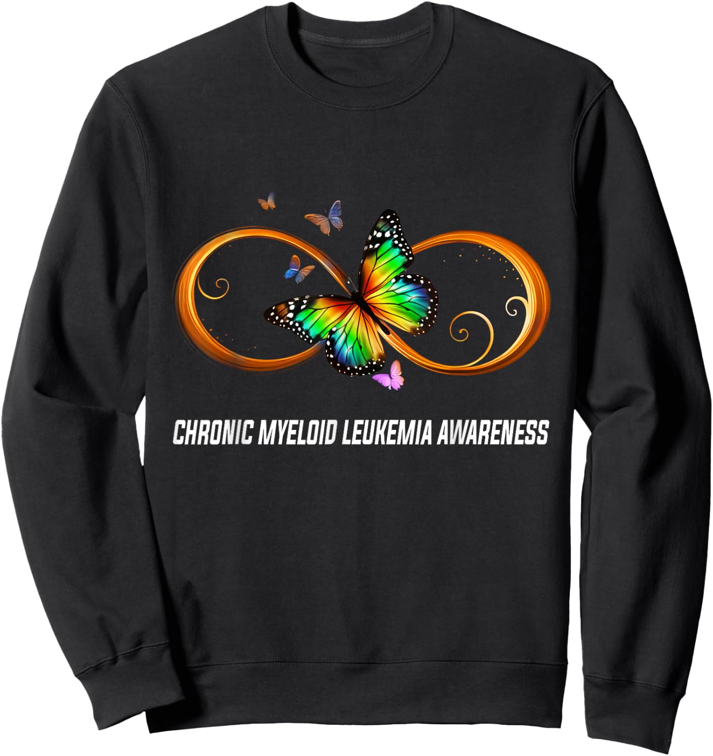 Infinity Butterfly Chronic Myeloid Leukemia Awareness Sweatshirt - Sweatshirt | Black