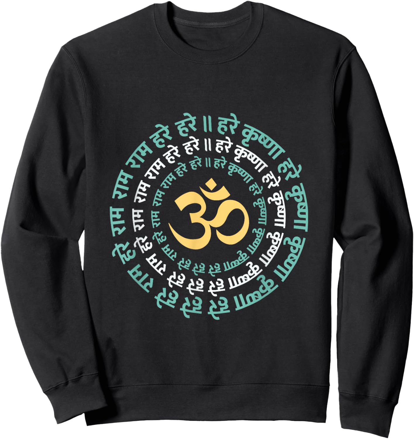 Hare Krishna Aum Om Mantra Symbol Chanting Hinduism Sweatshirt - Sweatshirt | Black