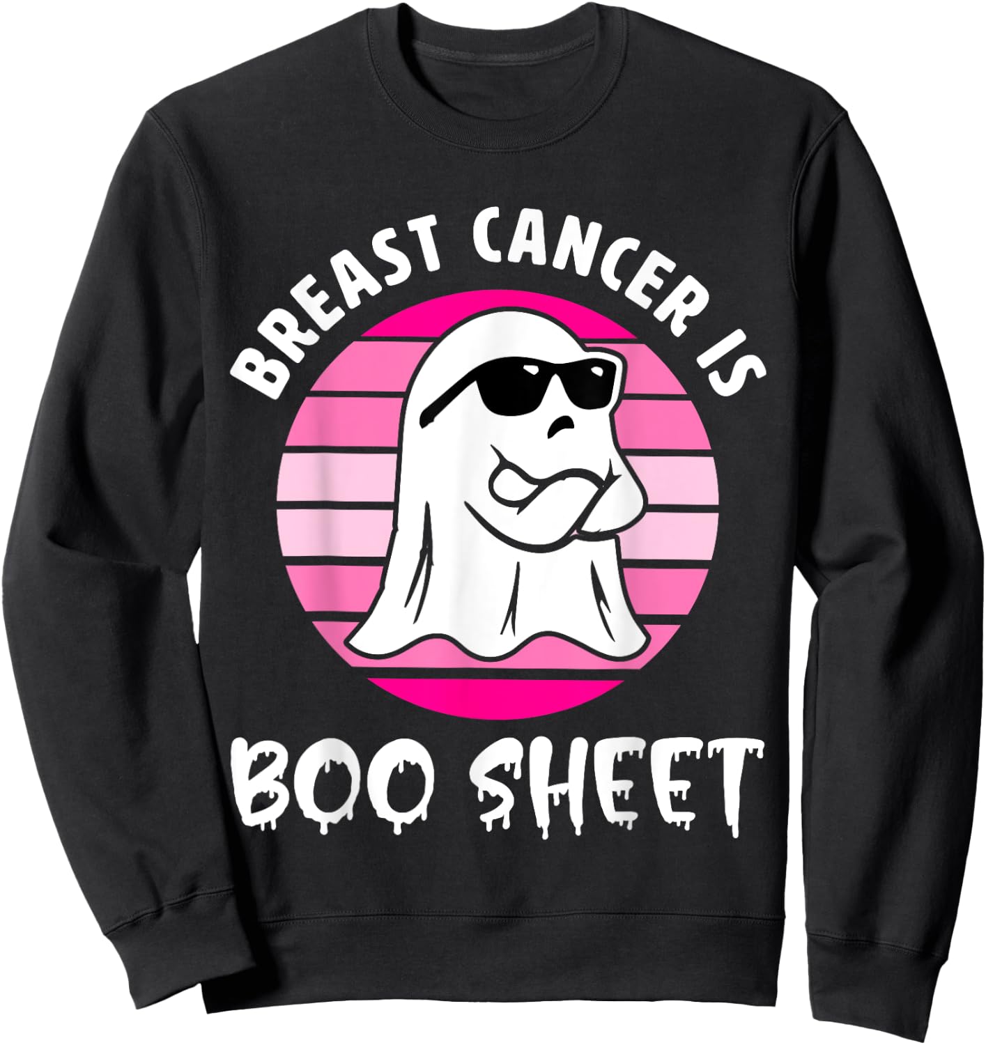 Breast Cancer Is Boo Sheet Halloween Breast Cancer Awareness Sweatshirt - Sweatshirt | Black