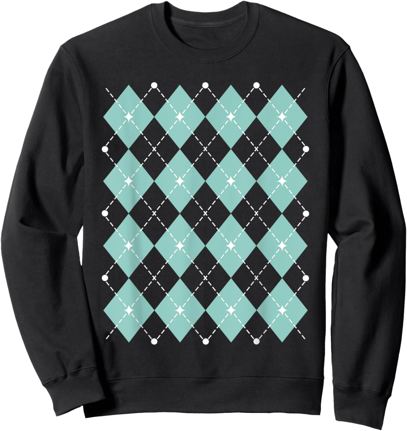 Argyle 1950s Sock Hop Rock and Roll Retro 50s Rockabilly 60s Sweatshirt - Sweatshirt | Black