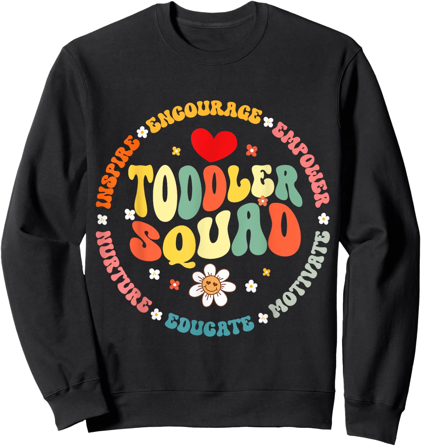 Toddler Squad Pre-K Teacher Pre School Back to School Sweatshirt - Sweatshirt | Black