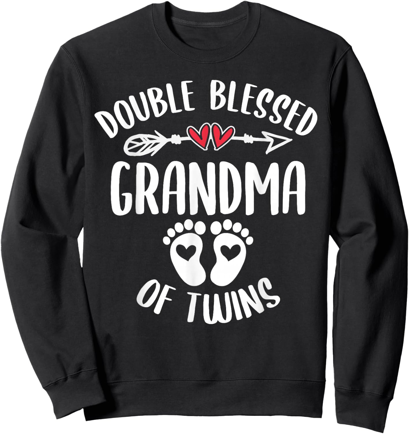 Double Blessed Grandma Of Twins - Funny Twin Grandmother Sweatshirt - Sweatshirt | Black