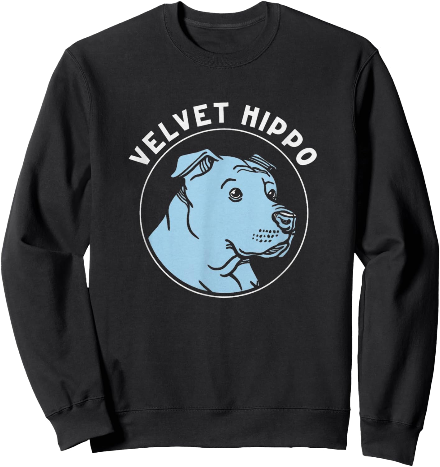 Velvet Hippo Pitbull Dog Lovers Gift Sweatshirt - Sweatshirt | Black