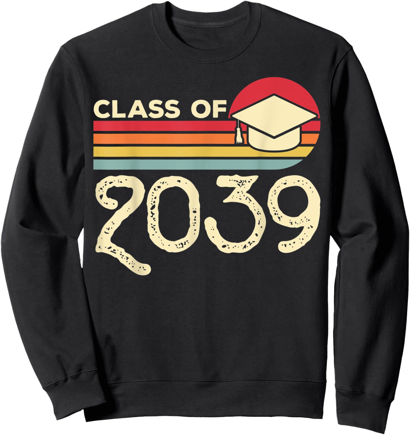 Class of 2039 Grow With Me Vintage Pre-K First Day of School Sweatshirt - Sweatshirt | Black