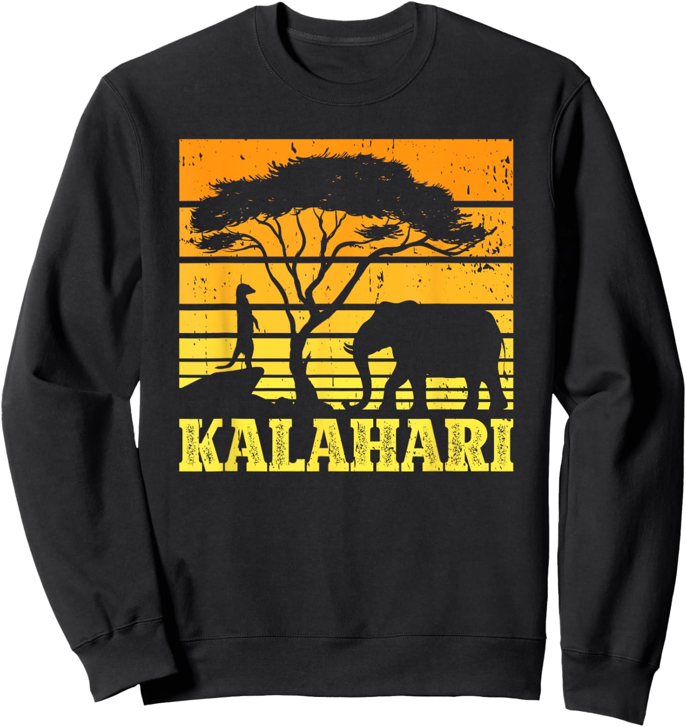 Kalahari Desert Africa Elephant Wildlife Safari Vacation Sweatshirt - Sweatshirt | Black