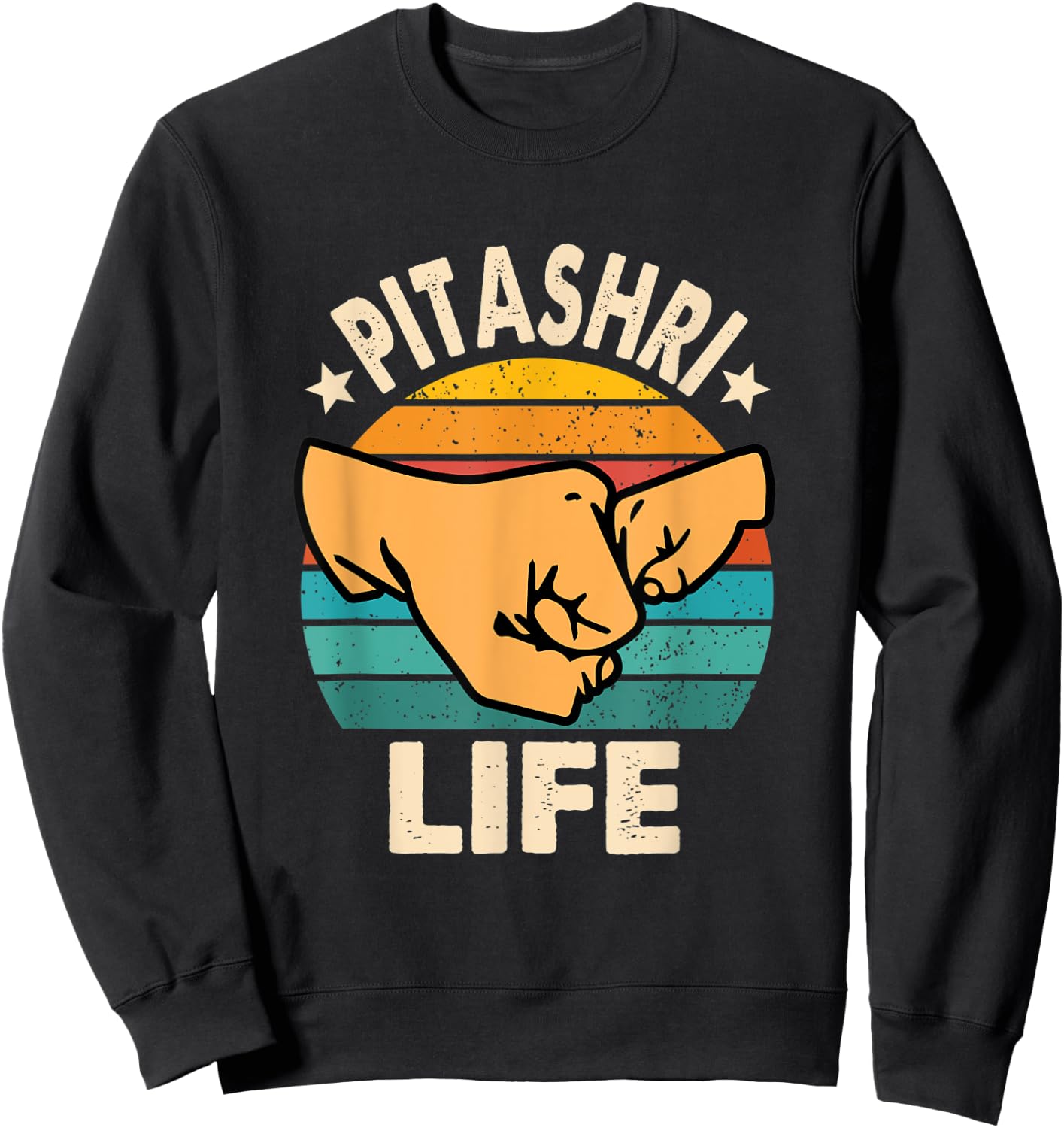 PitaShri Life Retro Hindi Father’s Day New Dad Announcement Sweatshirt - Sweatshirt | Black