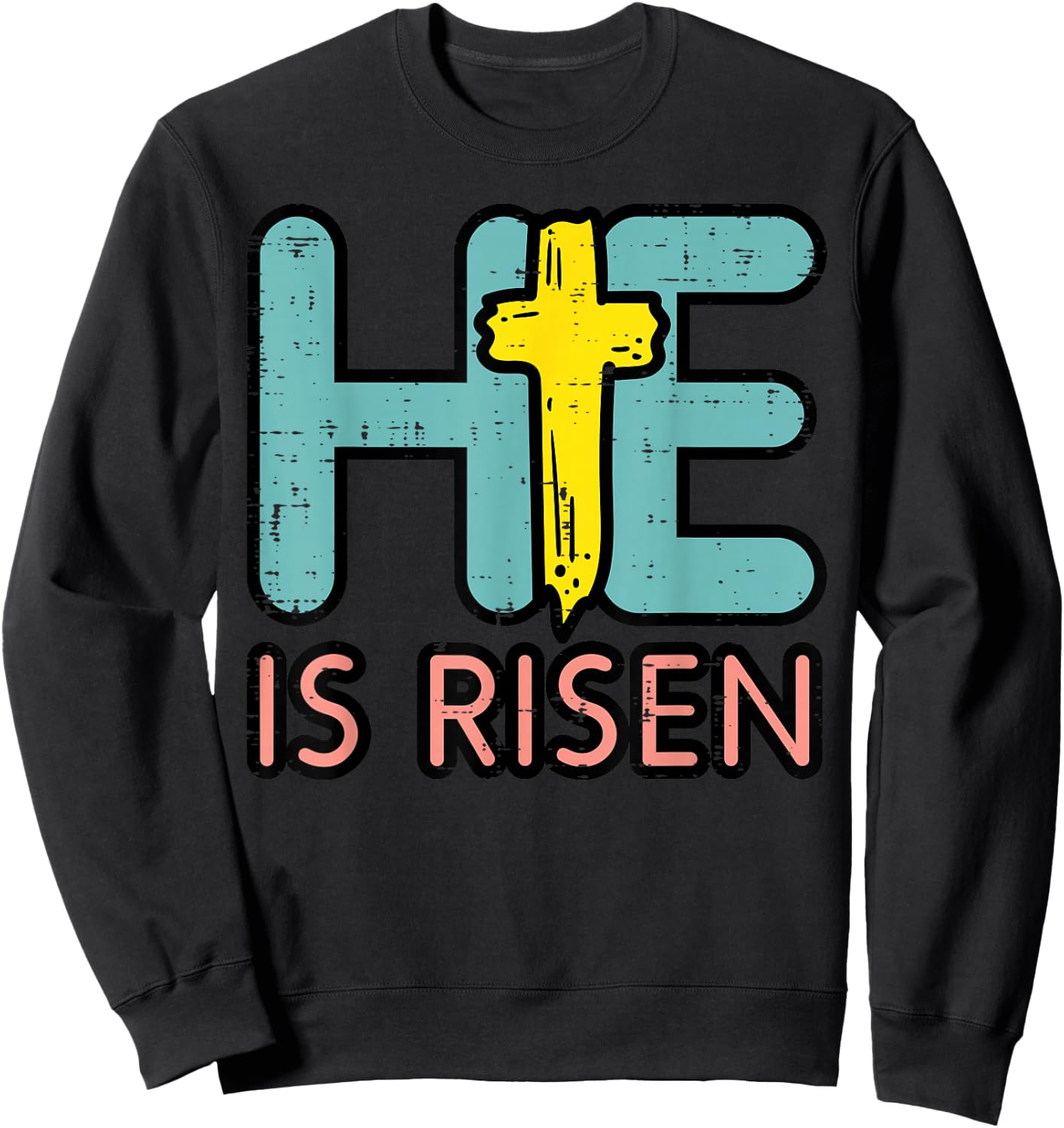Easter HE is Risen Jesus Resurrection Christian Youth Kids Small Sweatshirt - Sweatshirt | Black