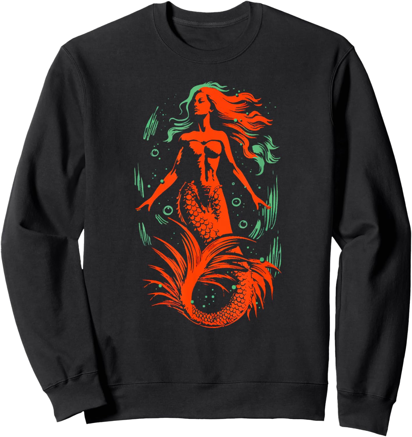 Mermaid Ocean Siren Sweatshirt - Sweatshirt | Black