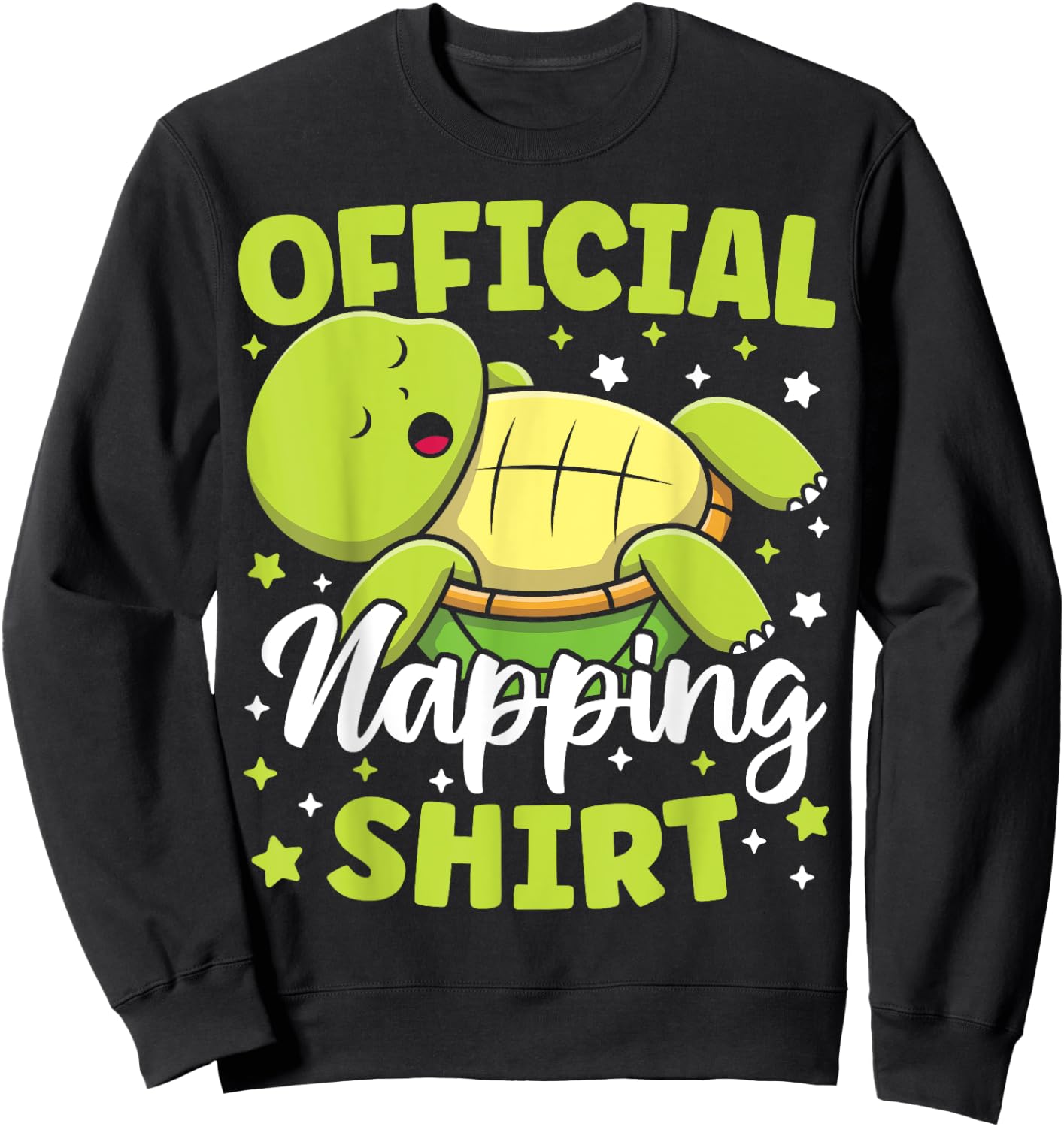 Official Napping Shirt Cute Kawaii Sleeping Turtle Lover Sweatshirt - Sweatshirt | Black