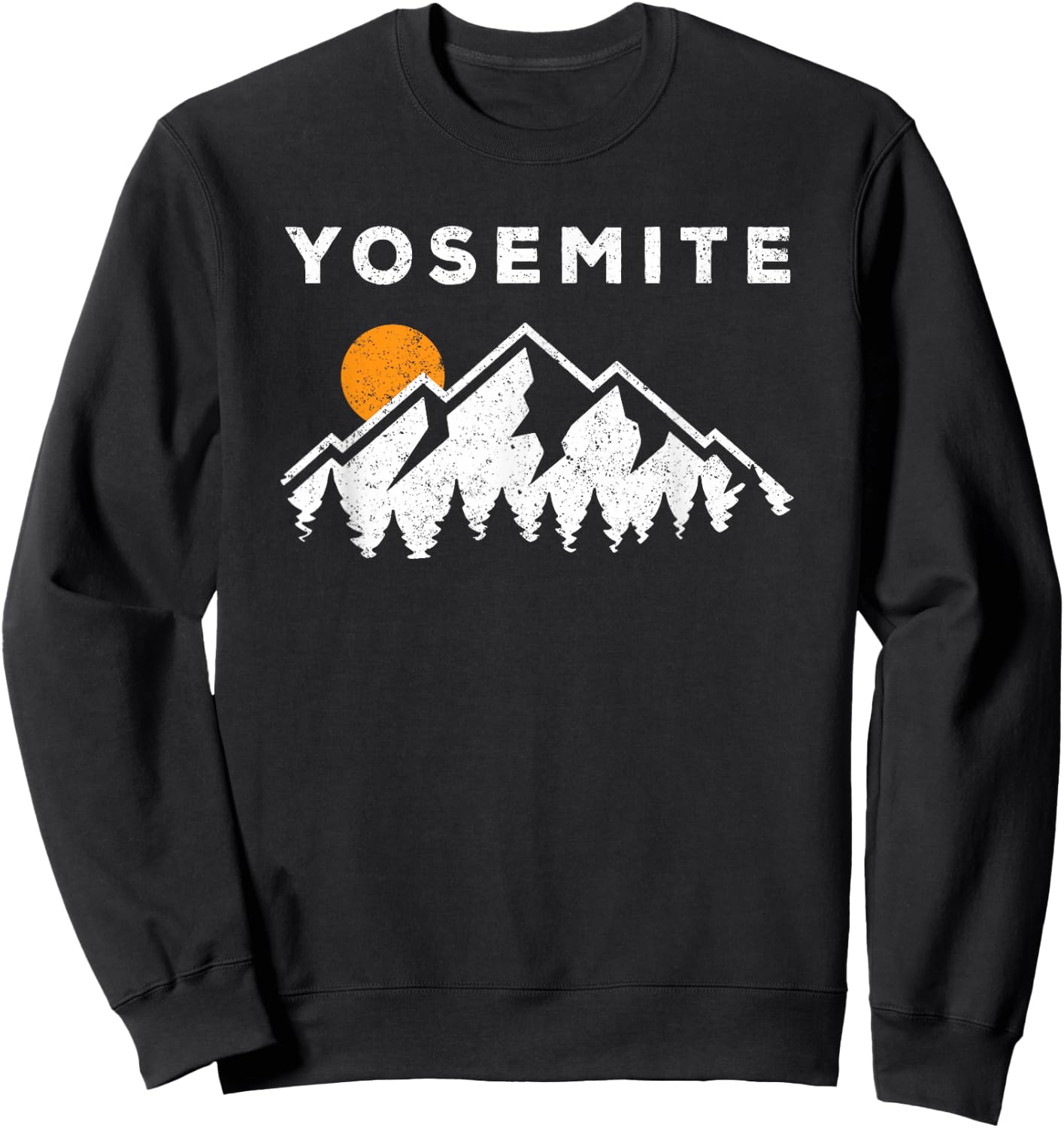 Retro Yosemite California Hiking National Park Sweatshirt - Sweatshirt | Black