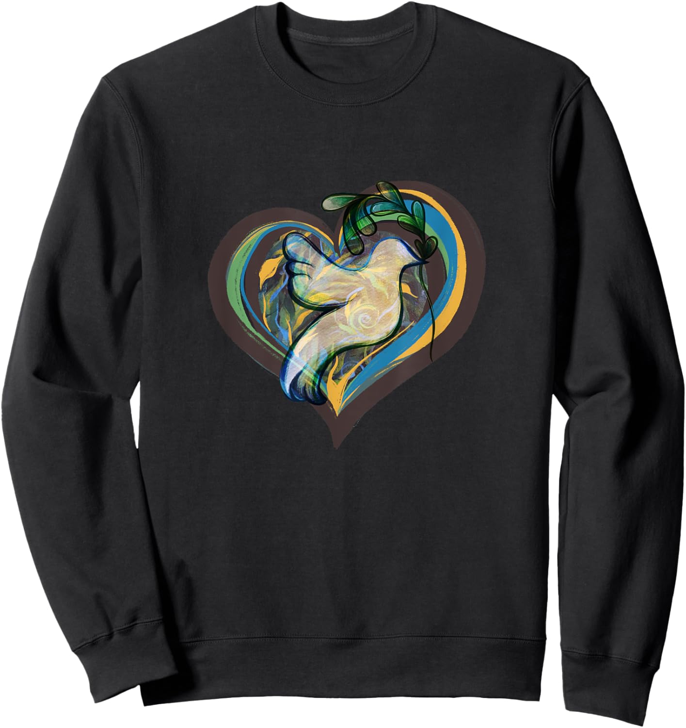 CAT -Kids Peace , Black, Small, Short Sleeve, , Classic Fit, Modern Peace Theme, Bird, Hearts, All Seasons, 1 Count, 0 Pockets, Stretchable, Adults Sweatshirt - Sweatshirt | Black