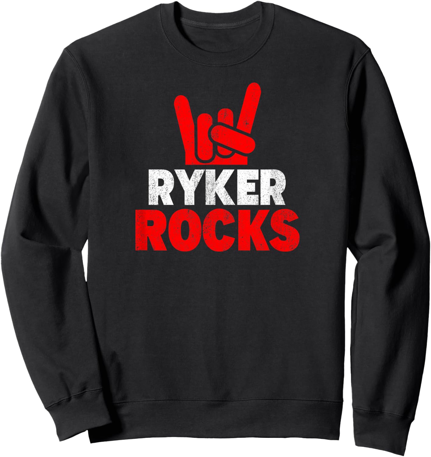 Ryker Rocks Cool First Name Sweatshirt - Sweatshirt | Black