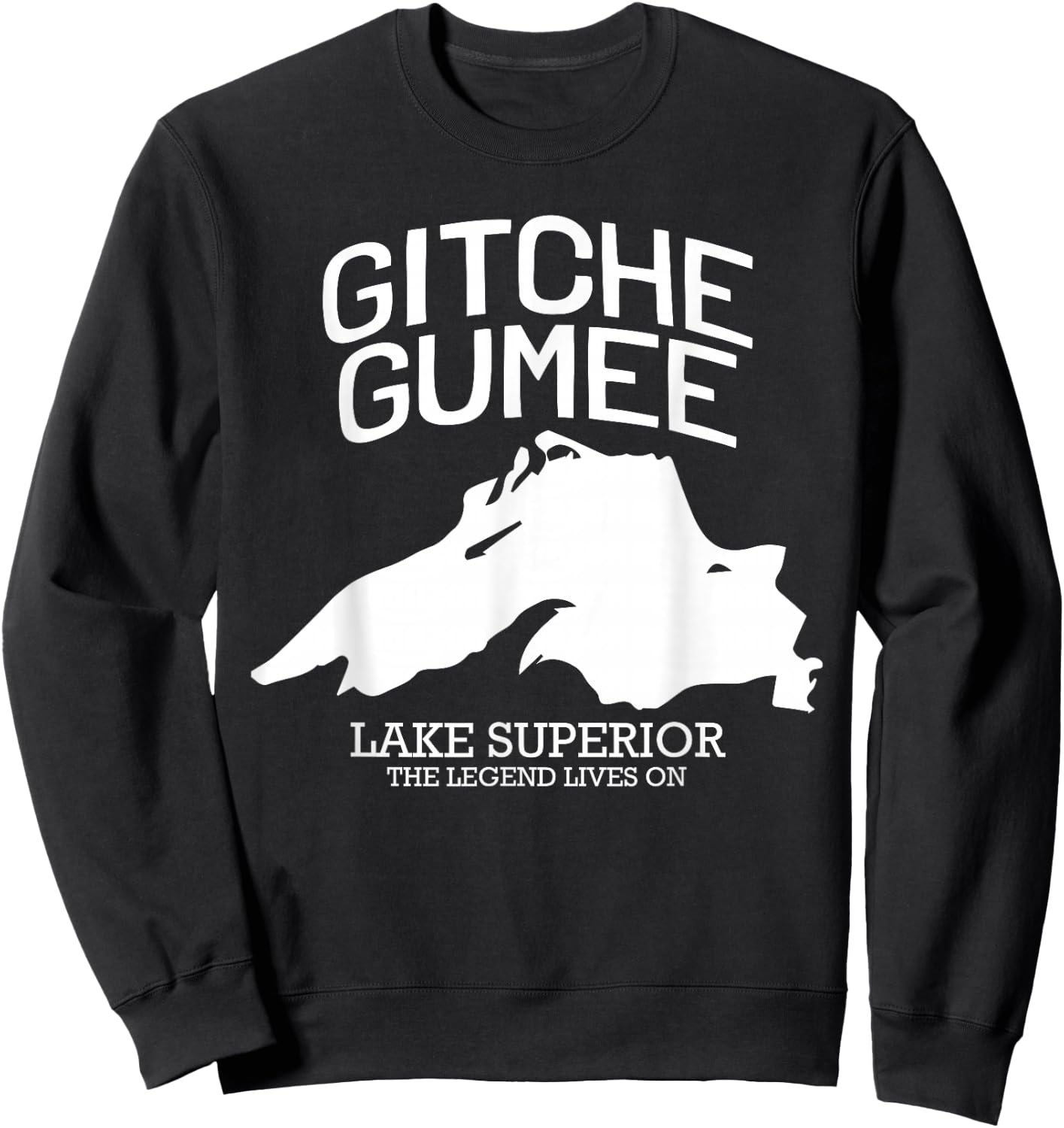 Superior, Great Lake, Gitche Gumee Apparel Lakes Gifts Sweatshirt - Sweatshirt | Black