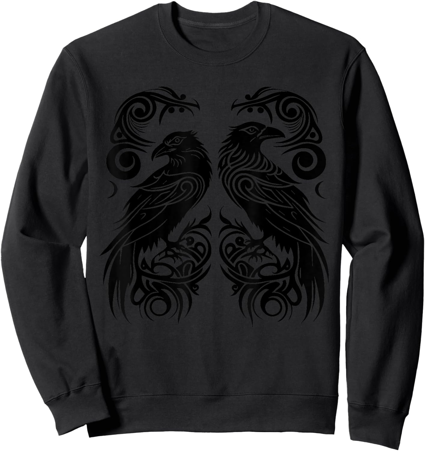 Odins Raven Norse Mythology Viking Birds Celtic Knots Asgard Sweatshirt - Sweatshirt | Black