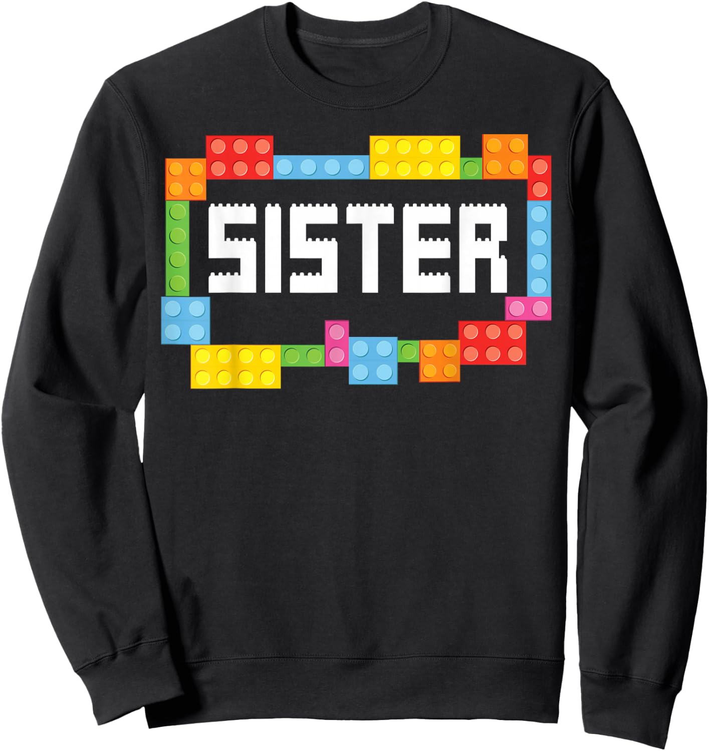 Master builder Sister Bricks Blocks Building Family Set Sweatshirt - Sweatshirt | Black