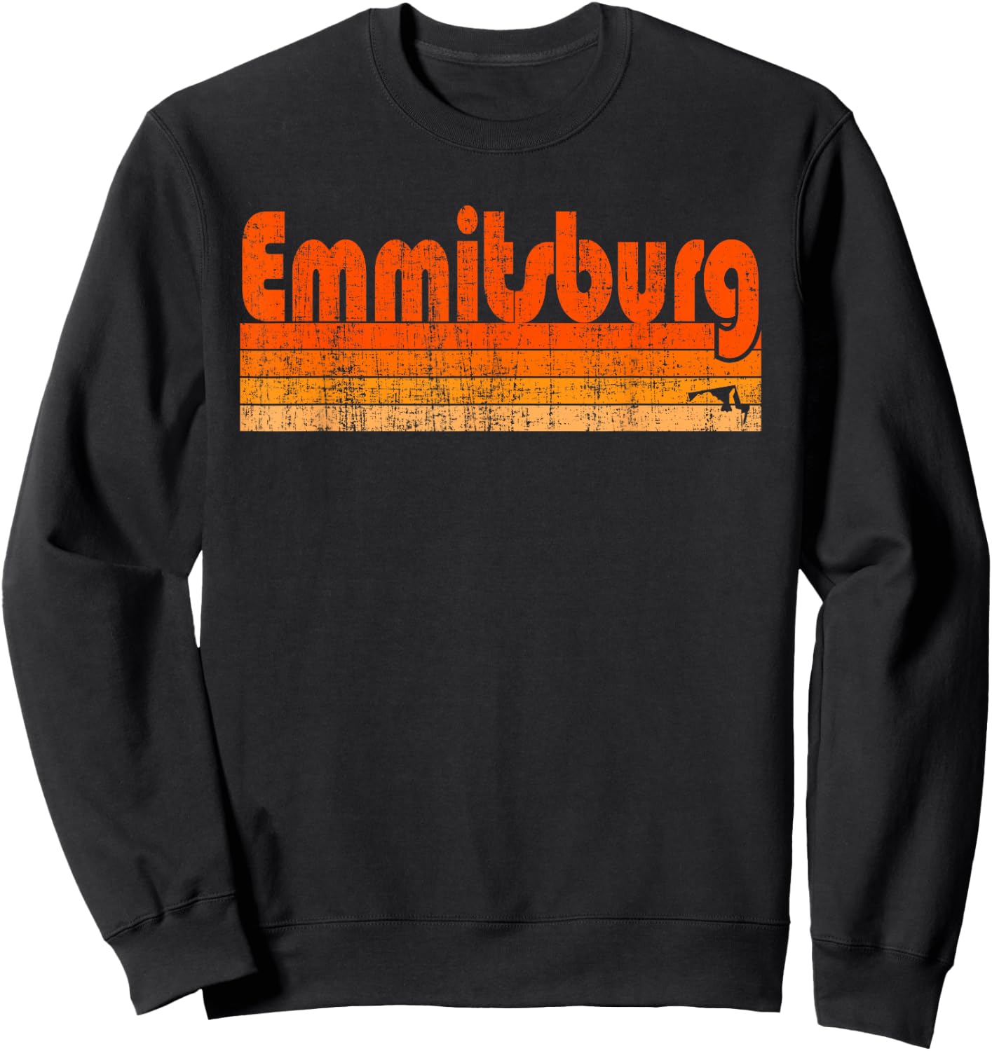 Emmitsburg, Maryland Retro 80s Style Sweatshirt - Sweatshirt | Black