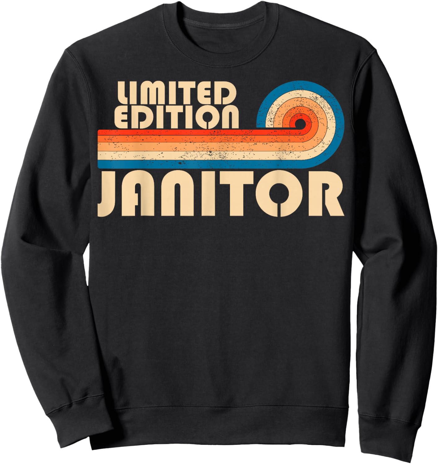 Janitor Retro 70s 80s Sunset Stripe Sweatshirt - Sweatshirt | Black