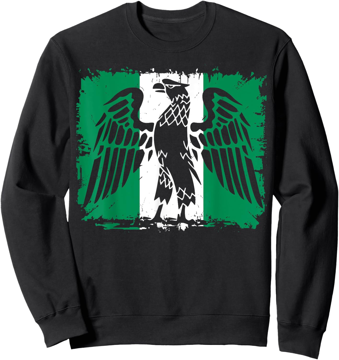 Nigeria Flag with Eagle. African Men, Women & Kids. Nigerian Sweatshirt - Sweatshirt | Black