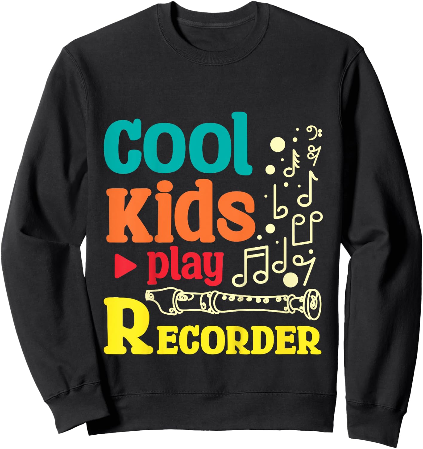 For children Cool kids play recorder Sweatshirt - Sweatshirt | Black