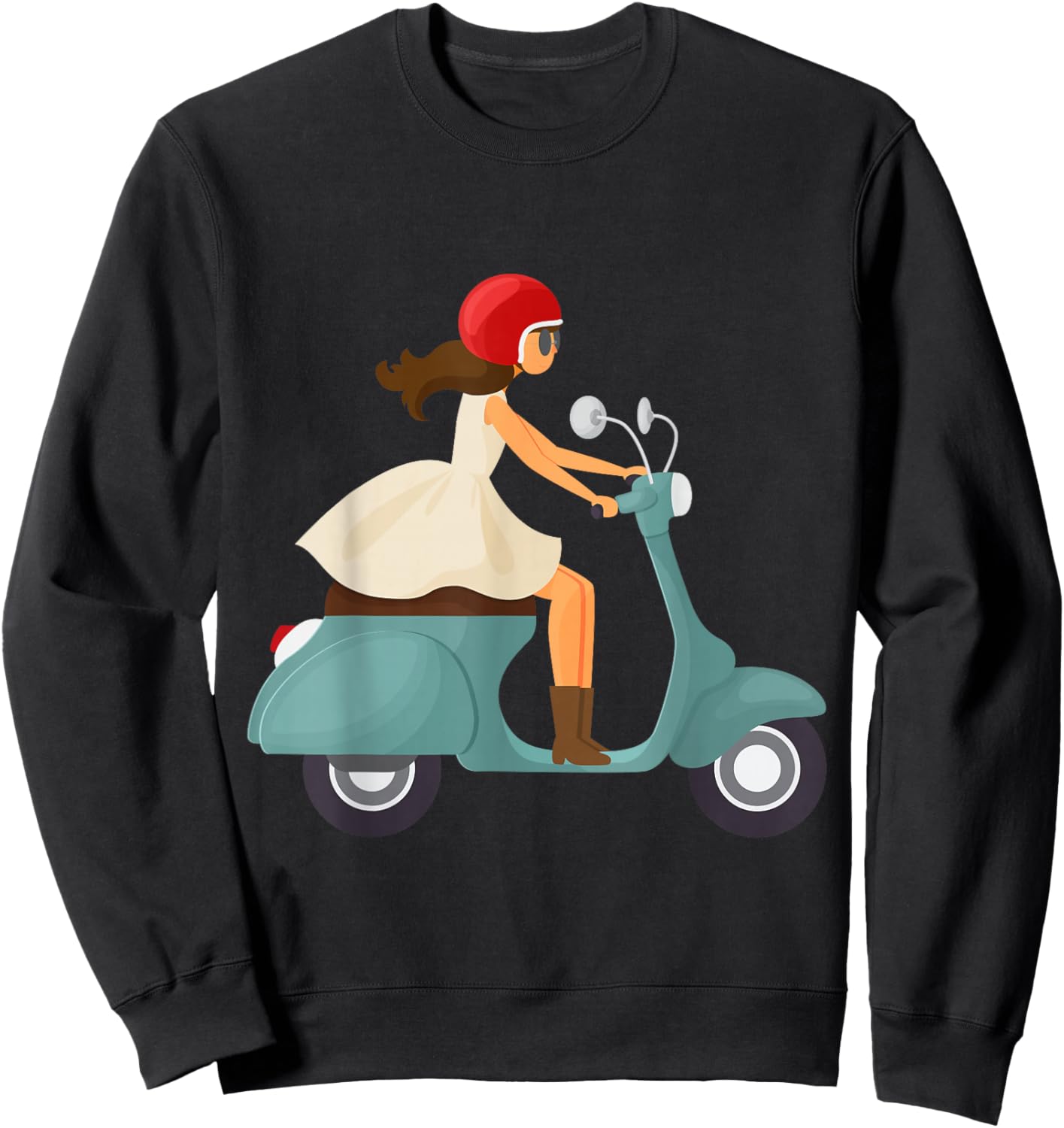 Girl on a Scooter Sweatshirt - Sweatshirt | Black