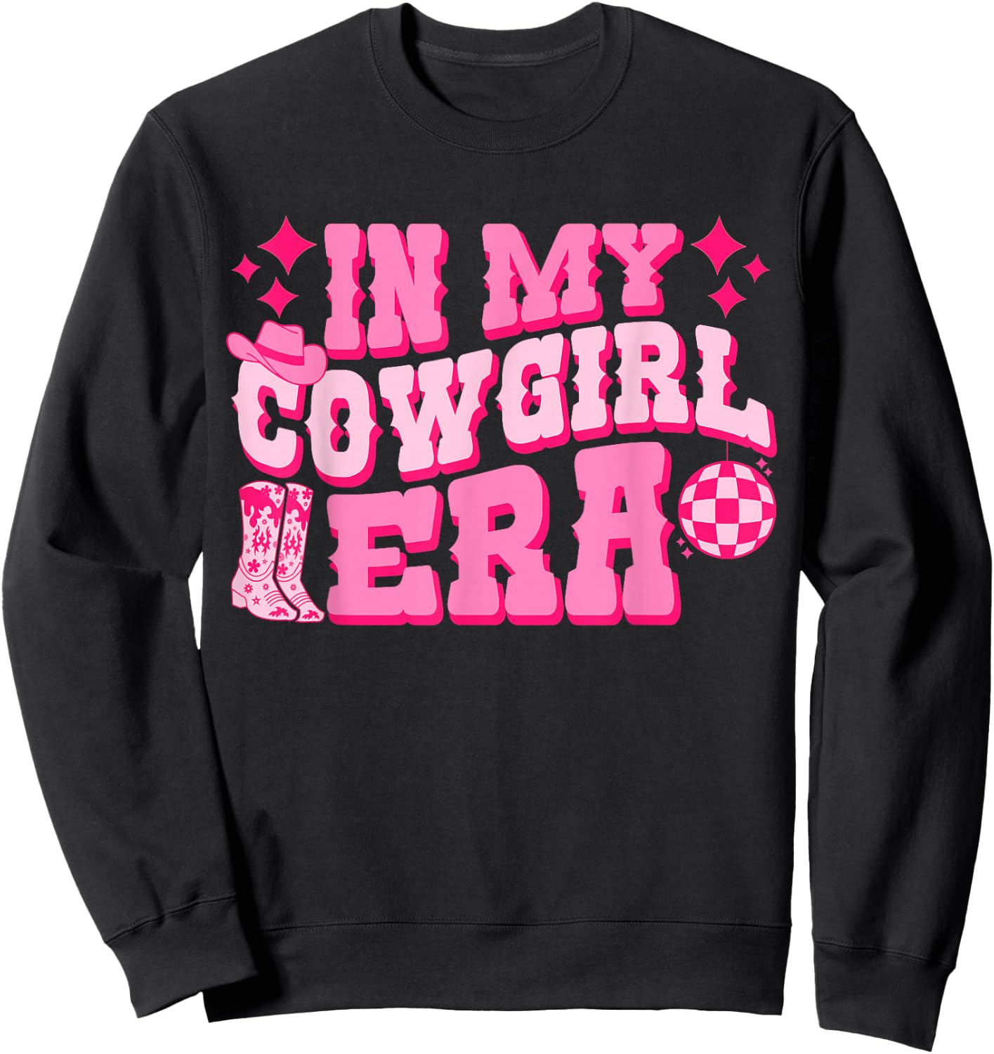 In My Cowgirl Era Groovy Cute Western Rodeo Cowgirls Sweatshirt - Sweatshirt | Black