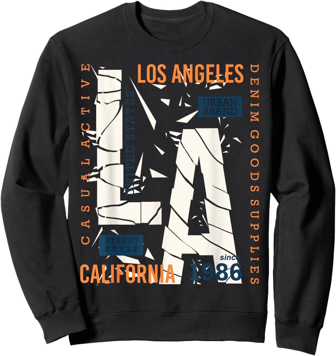 Los Angeles LA California Sweatshirt - Sweatshirt | Black