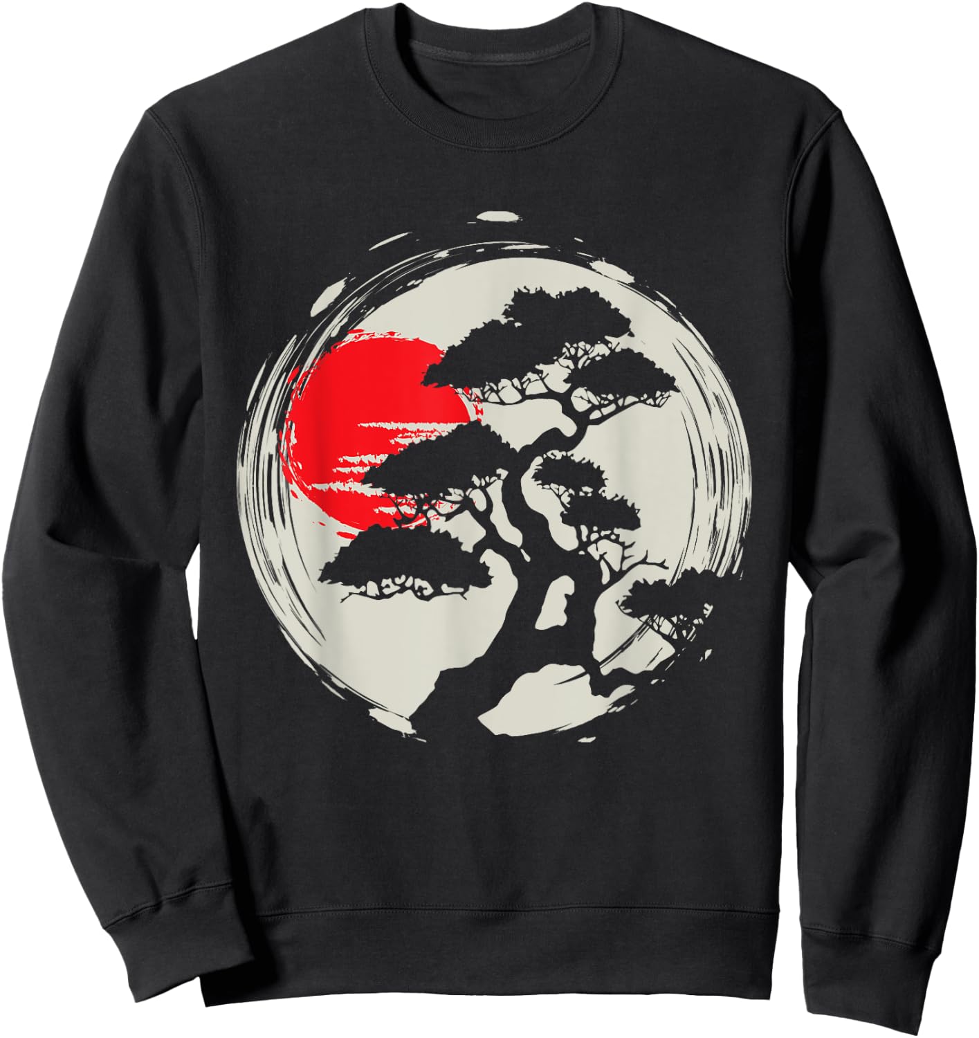 Japanese Bonsai Art - Sunset Tree Lover Gardening Planting Sweatshirt - Sweatshirt | Black