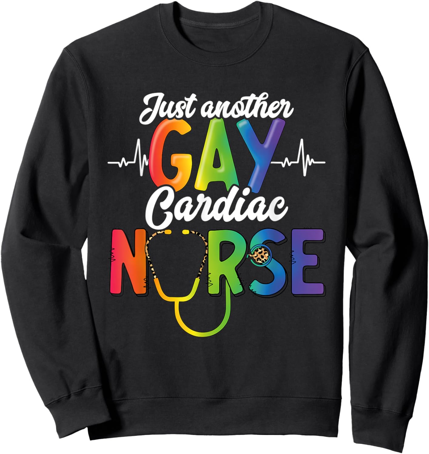 Gay Pride Month Medical Support Personnel Gay Cardiac Nurse Sweatshirt - Sweatshirt | Black