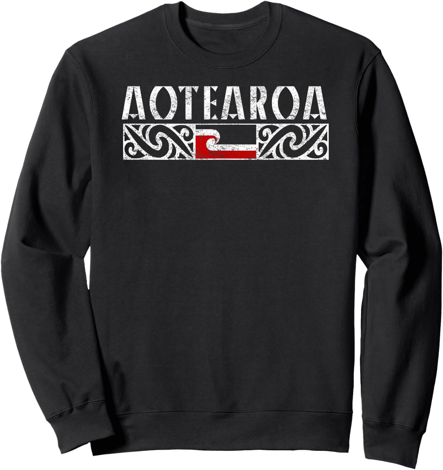 Aotearoa Maori Flag Sweatshirt - Sweatshirt | Black