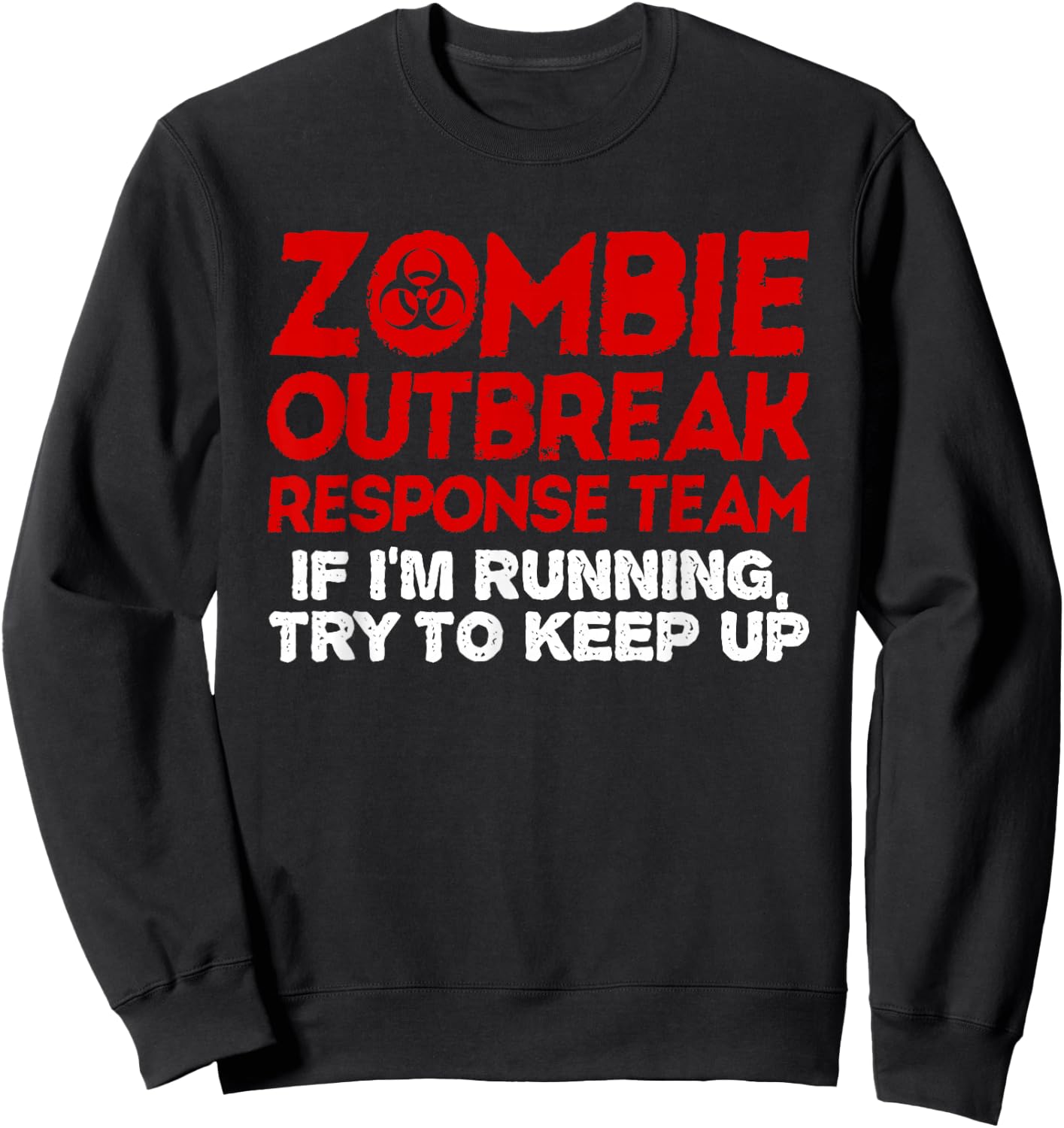 Funny Zombie Running Designs Women Runner Athletes Sweatshirt - Sweatshirt | Black