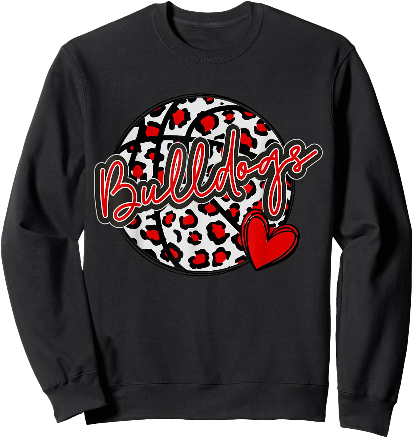 Leopard Cheetah Basketball BULLDOGS Spirit Game Sweatshirt - Sweatshirt | Black
