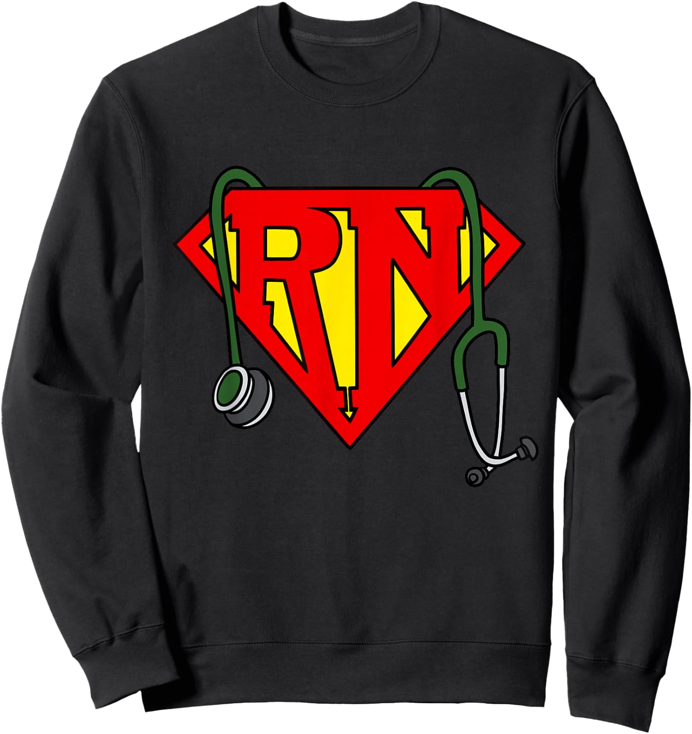 Super nurse Funny Superhero Nurse Sweatshirt - Sweatshirt | Black