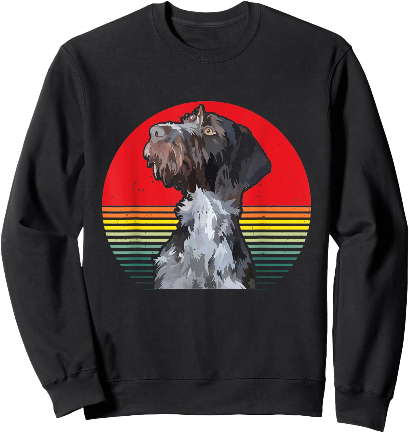 Wirehaired Dog German Wirehaired Pointer Hunting Dog Gift Sweatshirt - Sweatshirt | Black