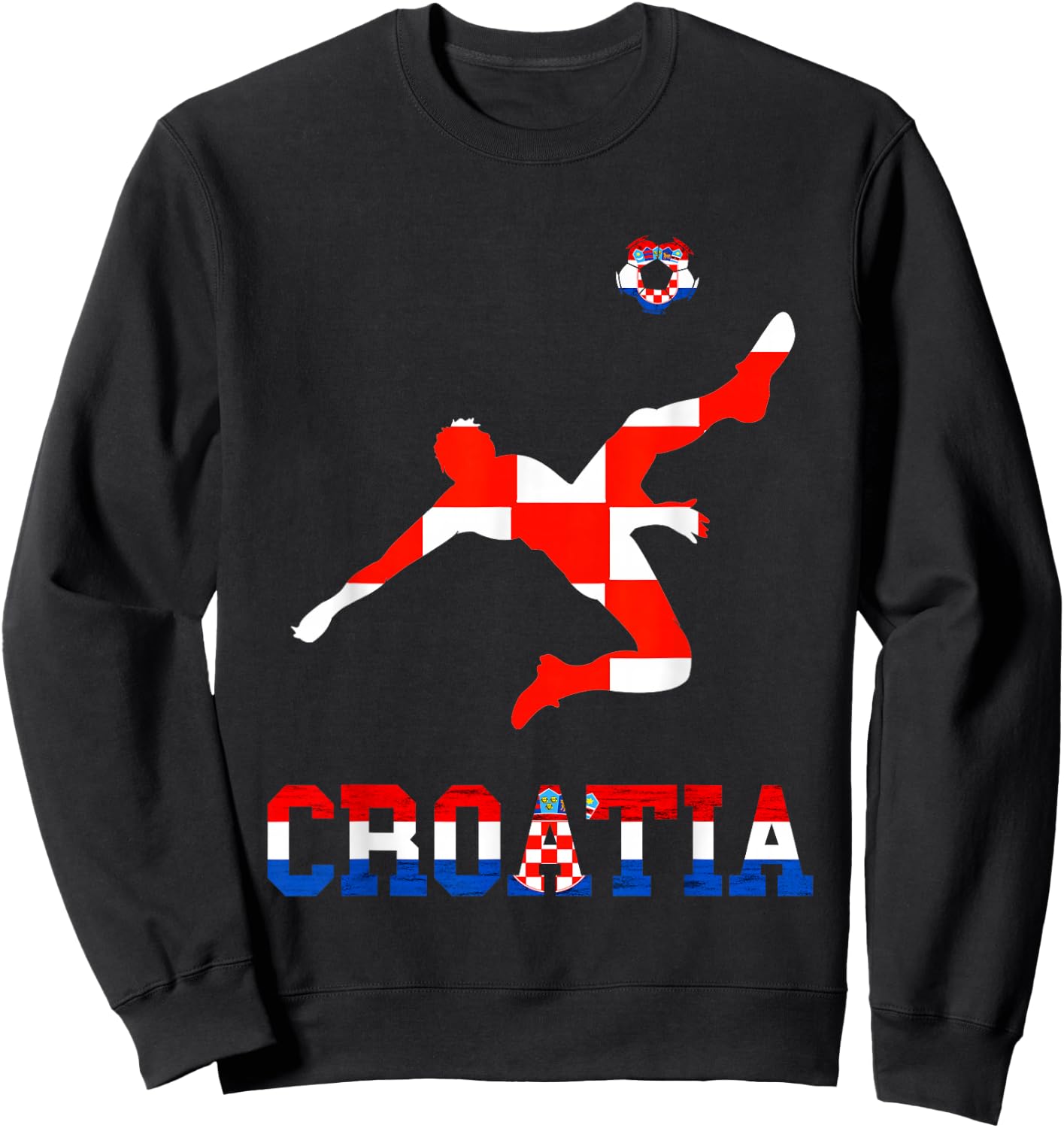 Croatia Croatian Soccer Player Croatian Roots Croatian Flag Sweatshirt - Sweatshirt | Black
