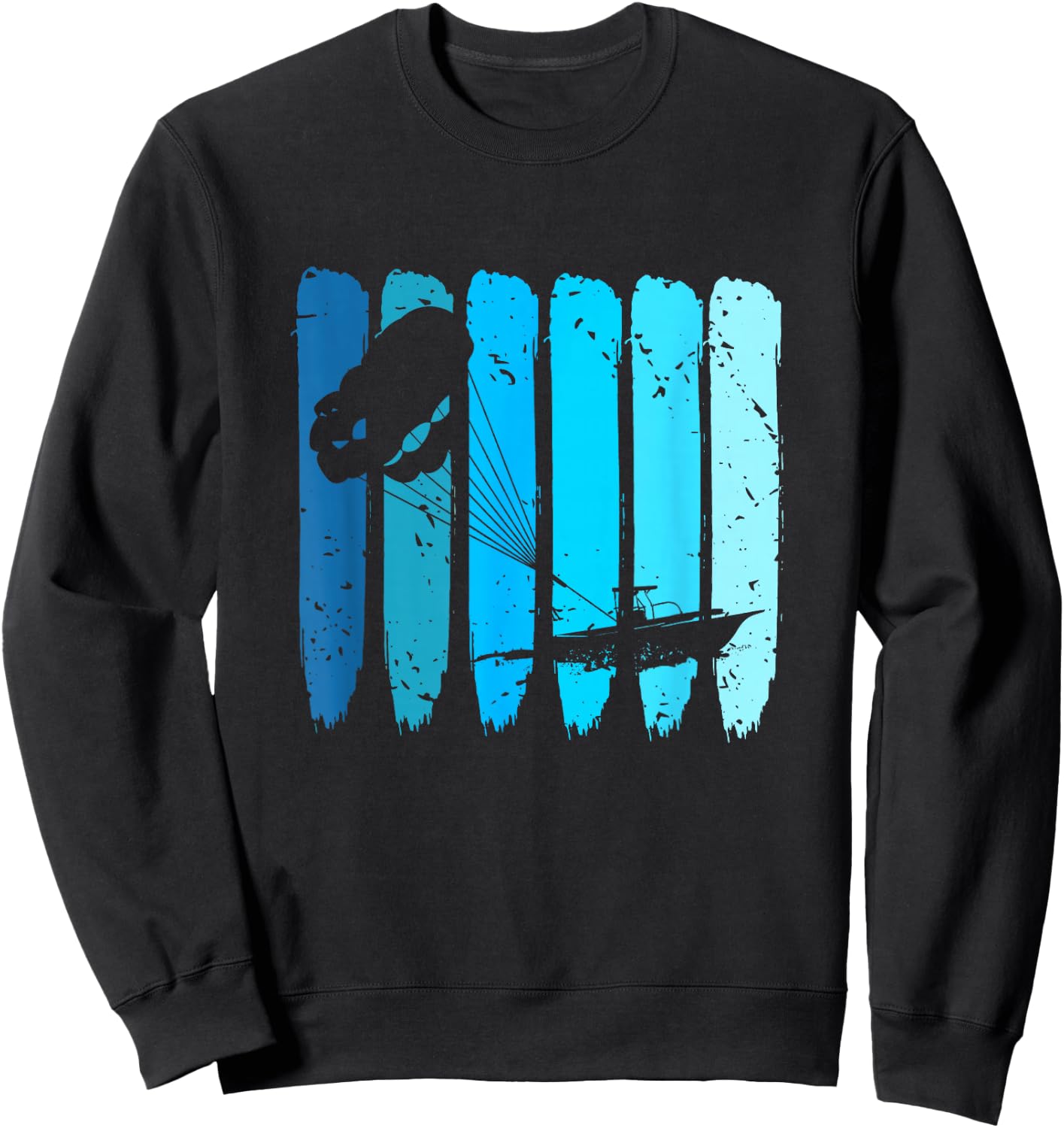 Retro Parasailing Parakiter Parakiting Parasail Parasailer Sweatshirt - Sweatshirt | Black