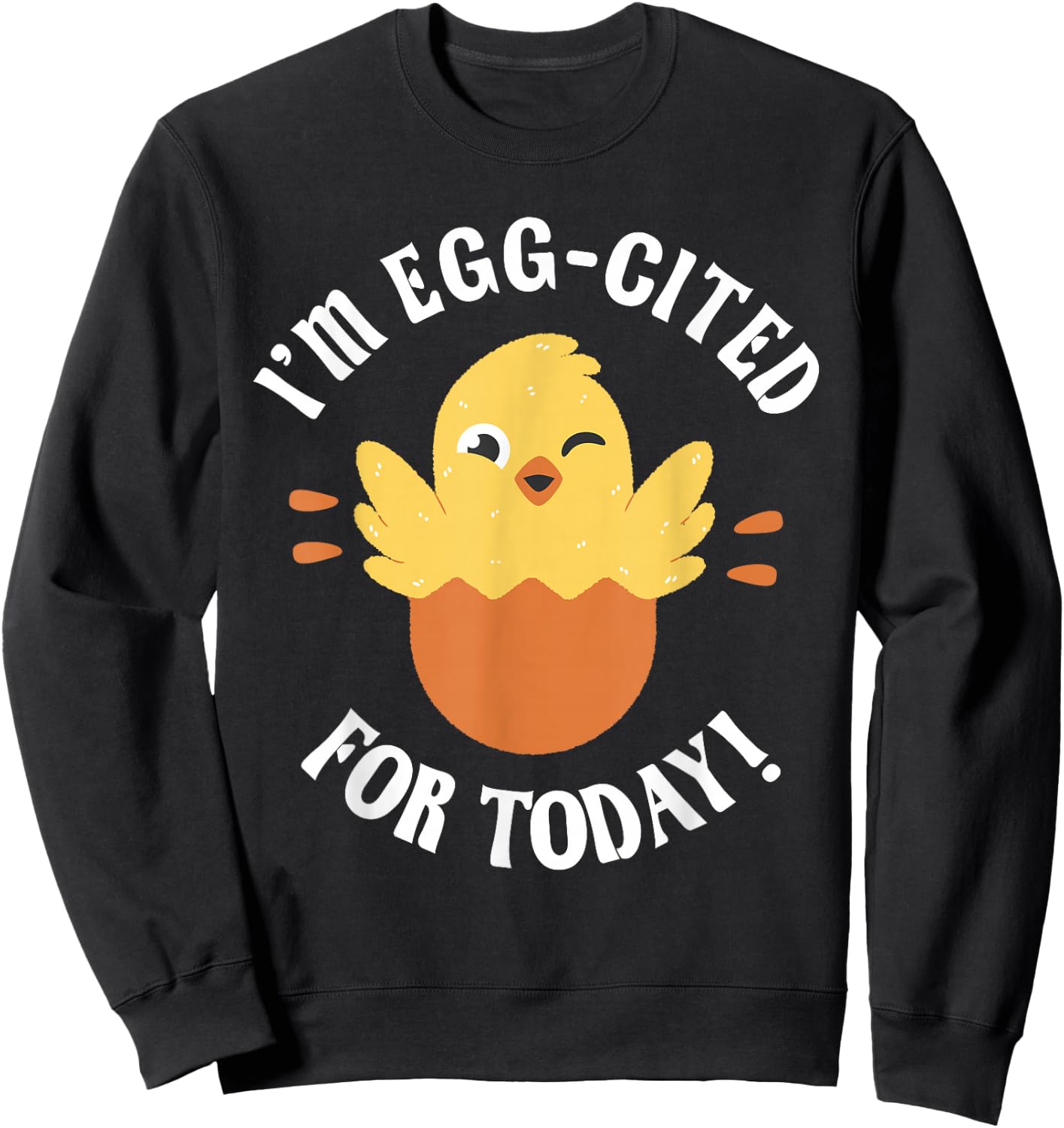 Chicks Design Chicken Lover Egg-Cited Hatching Chick Design Funny Easter Chicks -Kids Sweatshirt - Sweatshirt | Black