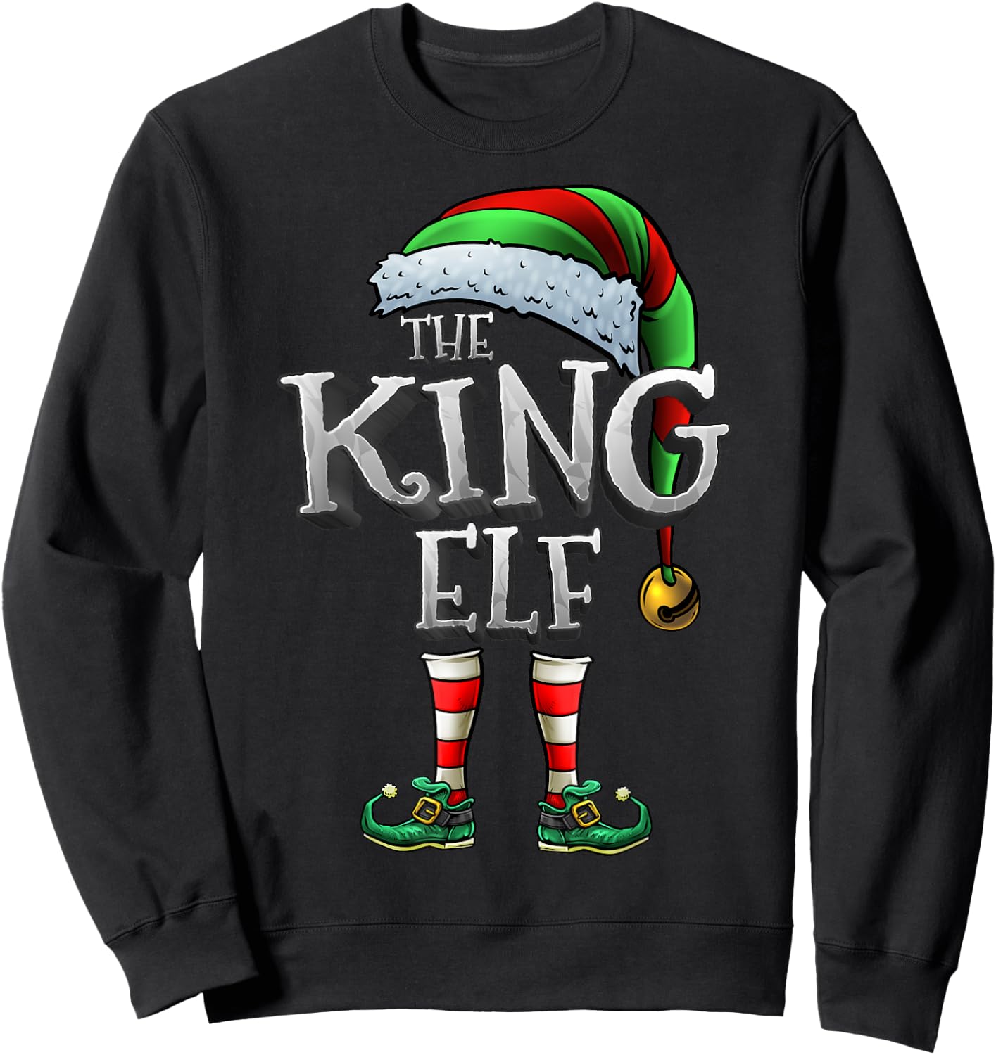 The King Elf Shirt Matching Family King Christmas Elf Men Sweatshirt - Sweatshirt | Black