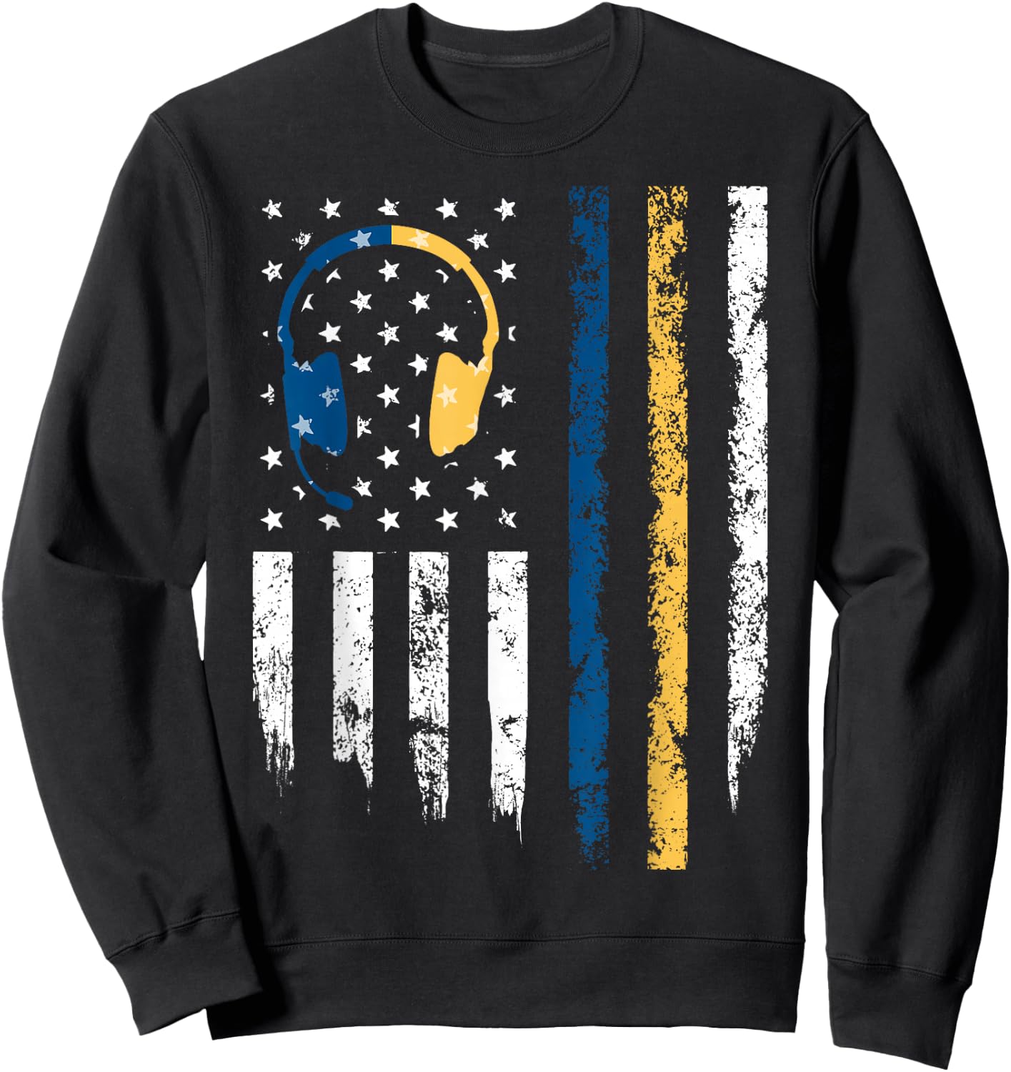 Gold Blue Line 911 Police Dispatcher First Responder Sweatshirt - Sweatshirt | Black