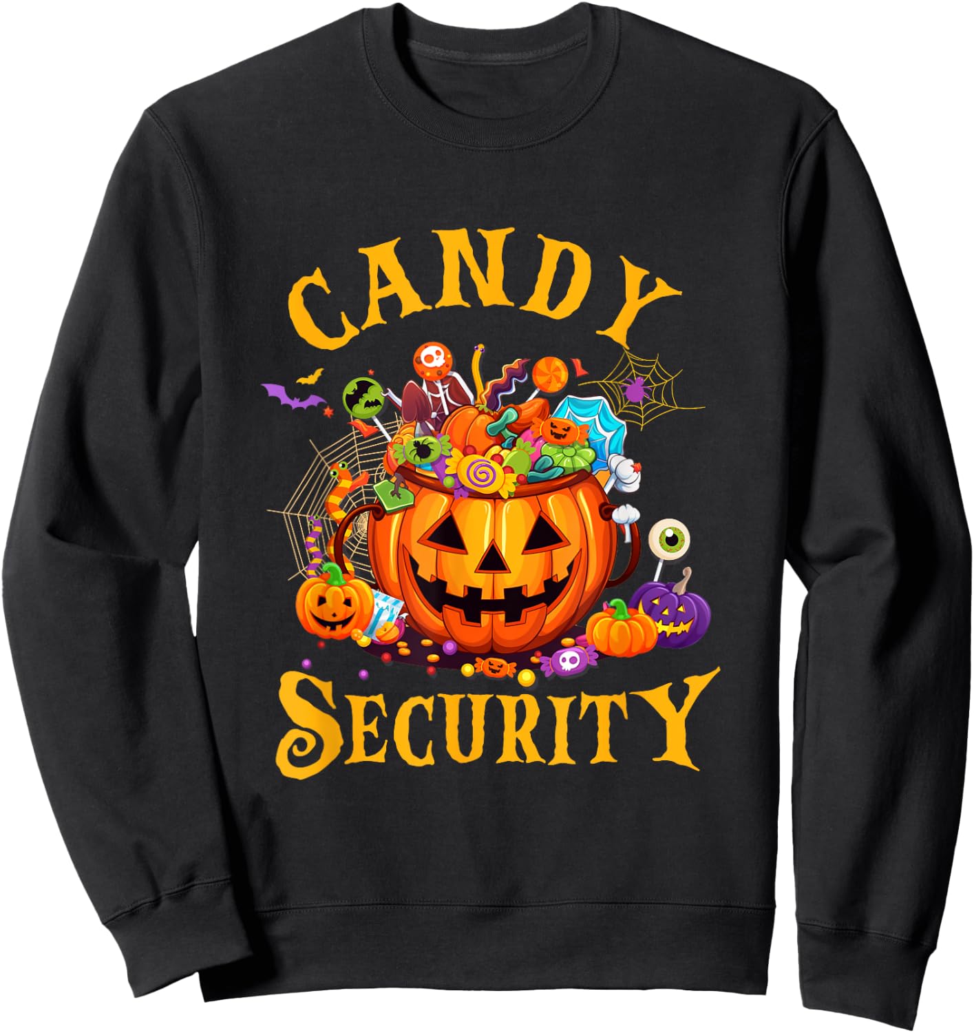 Funny Candy Security Halloween Costume Party Sweatshirt - Sweatshirt | Black