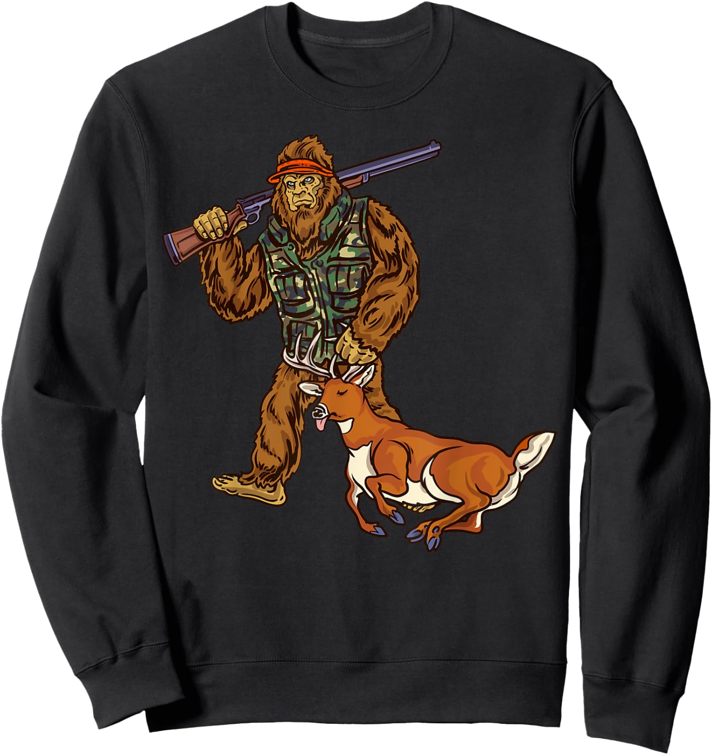 Northern Outdoors White Tail Deer Collection Black Men's Deer Hunting Bigfoot Hunter Sweatshirt - Sweatshirt | Black