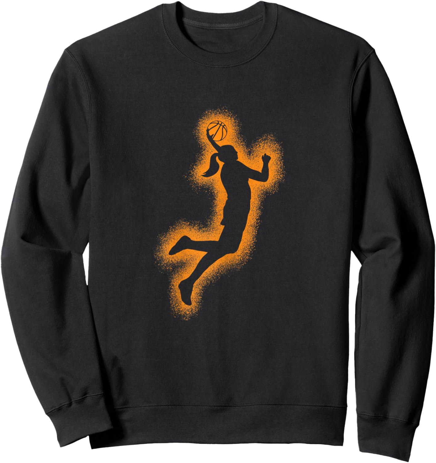 Cute Basketball Player Print Women Girls Basketball Sweatshirt - Sweatshirt | Black